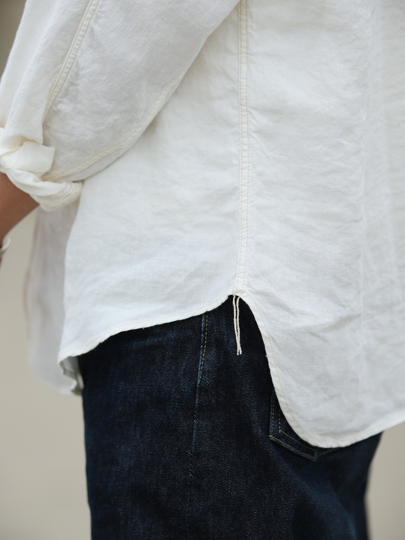 TCB jeans TCBジーンズ Detachable Collar Work Shirt  Linen デタッチャブルカラーワークシャツ リネン