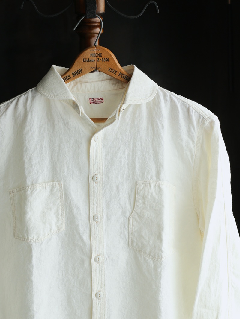 TCB jeans TCBジーンズ Detachable Collar Work Shirt  Linen デタッチャブルカラーワークシャツ リネン