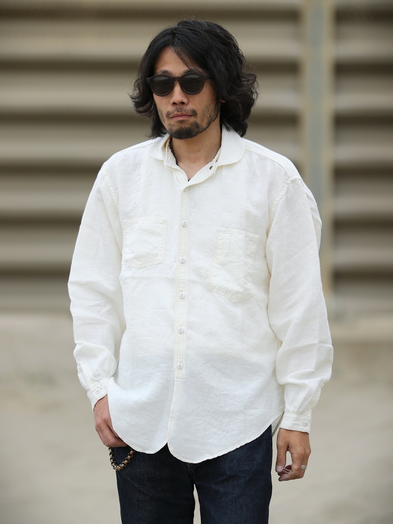 TCB jeans TCBジーンズ Detachable Collar Work Shirt  Linen デタッチャブルカラーワークシャツ リネン