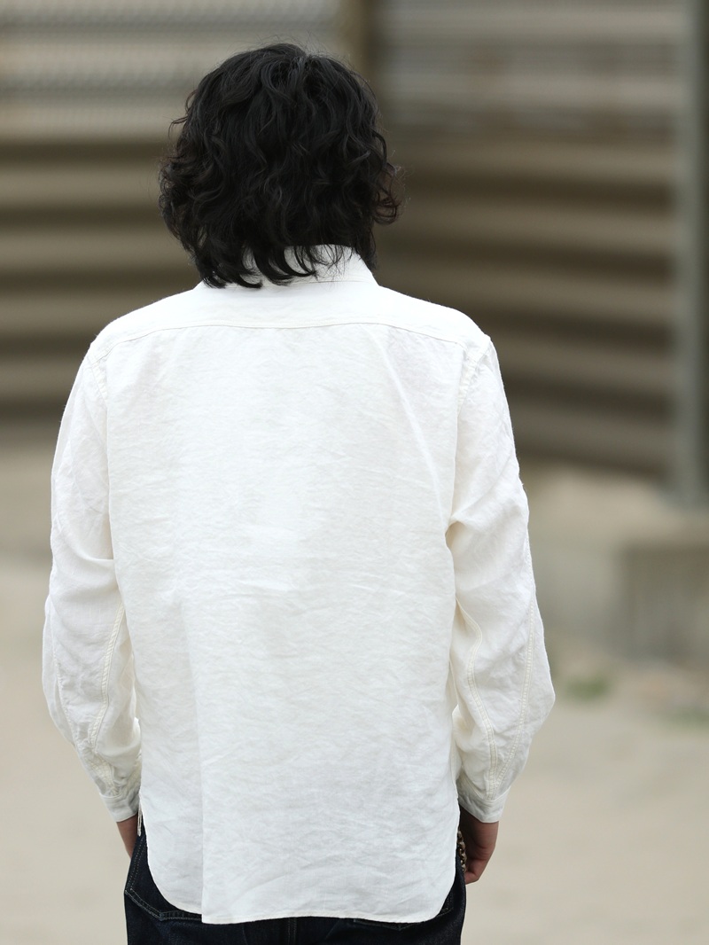 TCB jeans TCBジーンズ Detachable Collar Work Shirt  Linen デタッチャブルカラーワークシャツ リネン