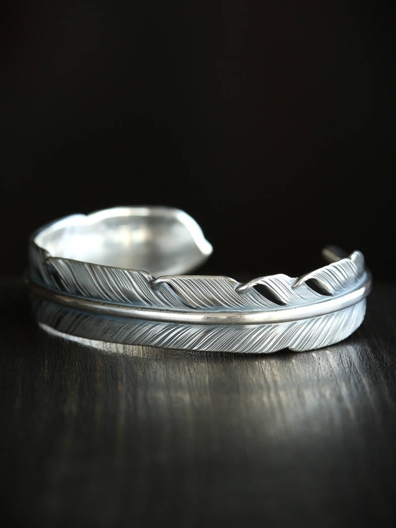 hemlock ヘムロック Feather Bangle -silver フェザーバングル シルバー