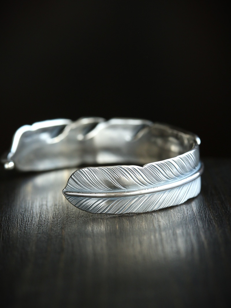hemlock ヘムロック Feather Bangle -silver フェザーバングル シルバー