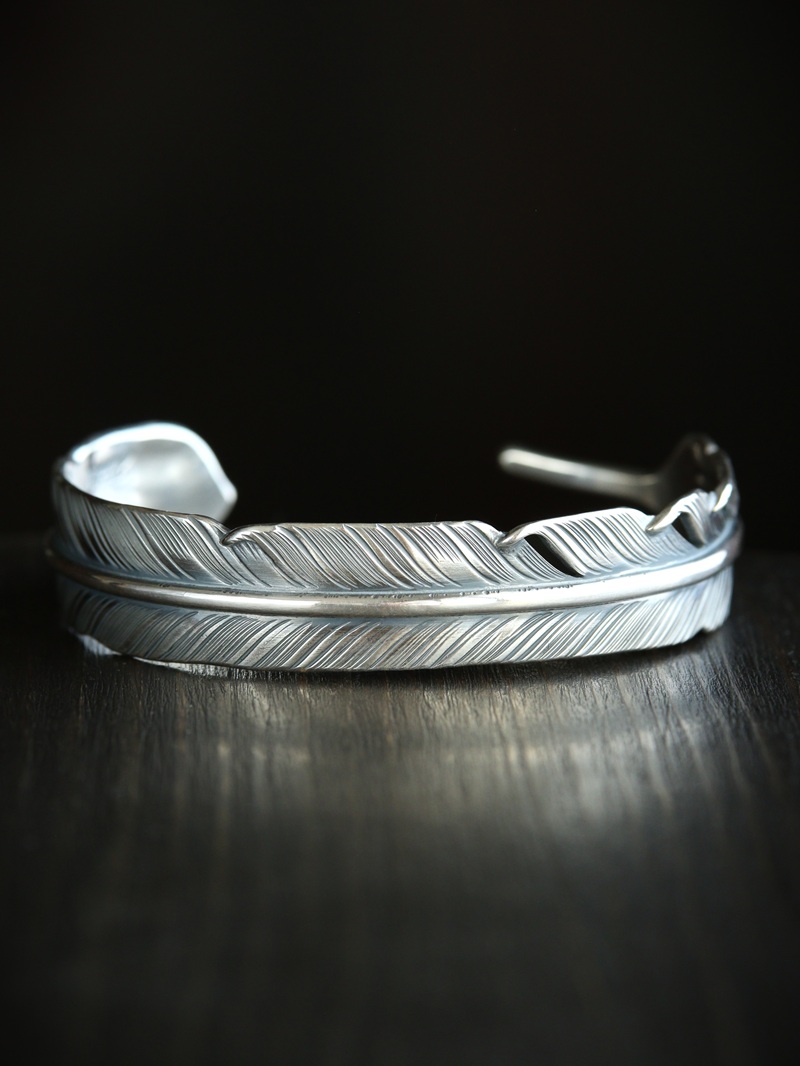 hemlock ヘムロック Feather Bangle -silver フェザーバングル シルバー