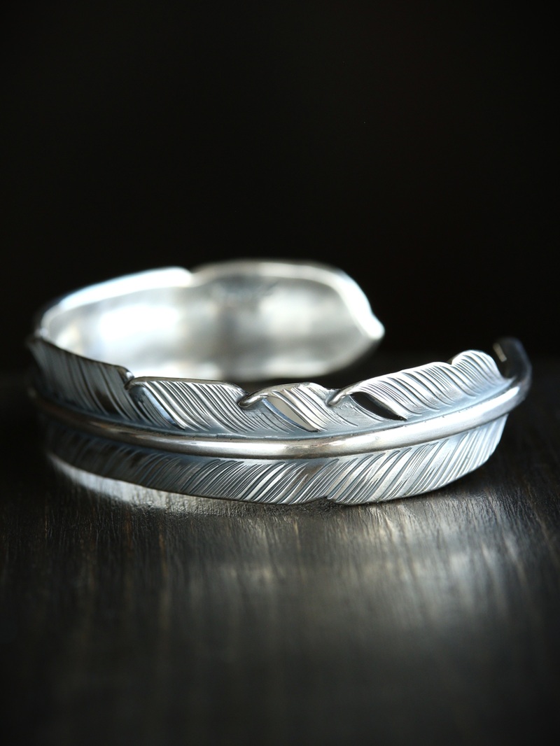 hemlock ヘムロック Feather Bangle -silver フェザーバングル シルバー