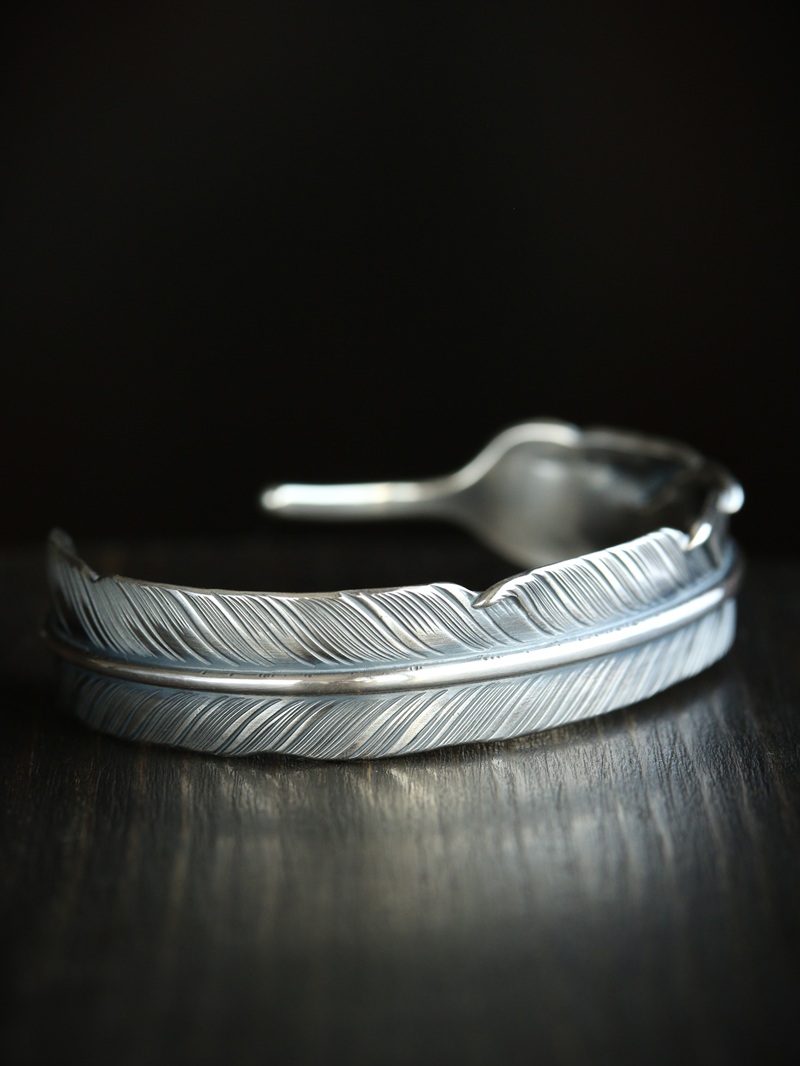hemlock ヘムロック Feather Bangle -silver フェザーバングル シルバー