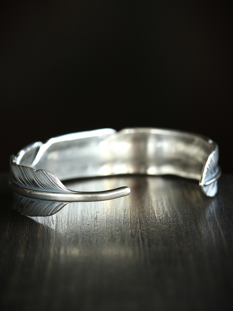 hemlock ヘムロック Feather Bangle -silver フェザーバングル シルバー