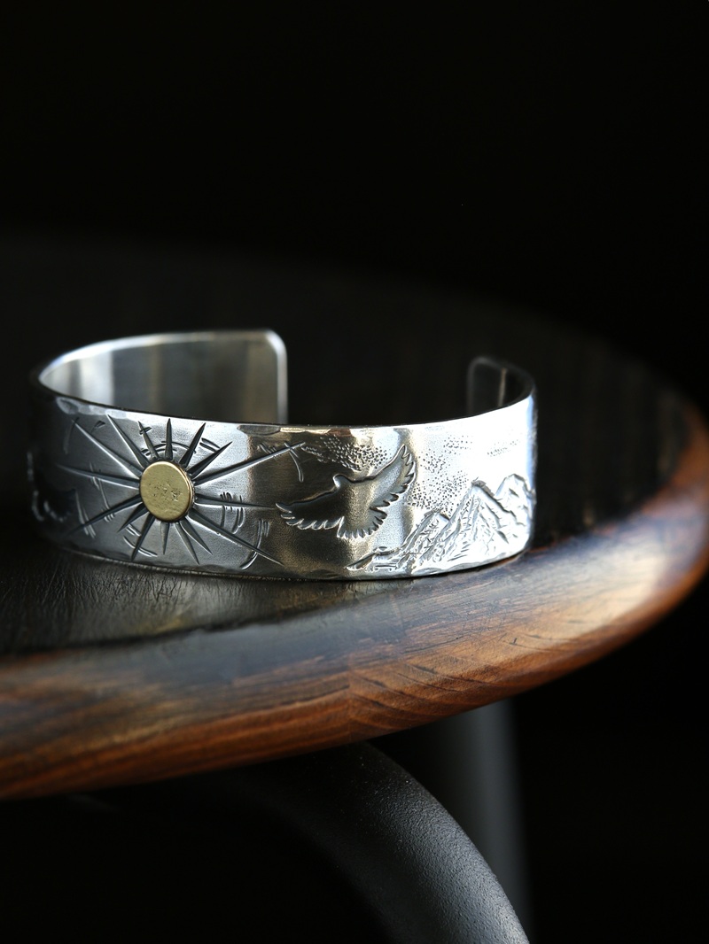 Hemlock ヘムロック 別注 Two Eagle Bangle トゥー イーグル バングル