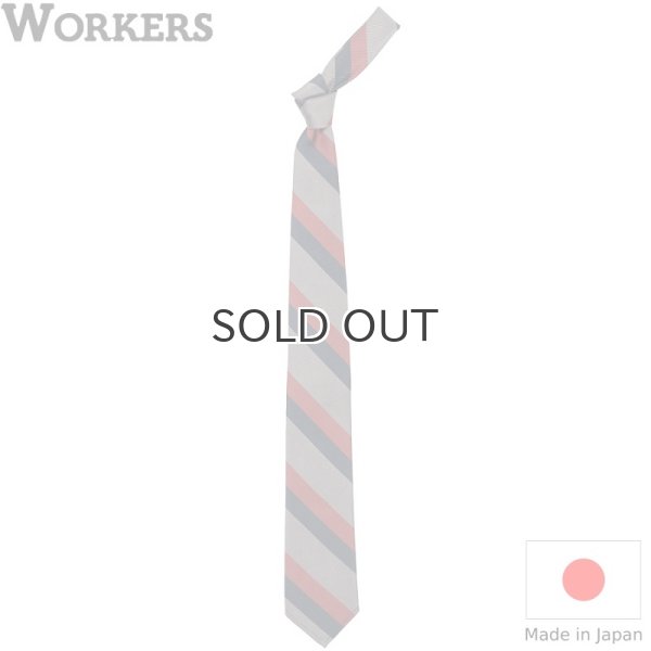 画像1: WORKERS  ワーカーズ  Silk Repp Tie  シルクレップタイ  Grey/Red/Navy (1)