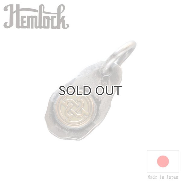 画像1: hemlock  ヘムロック  Teardrop logo metal K18 point ティアドロップ ロゴメタル トップ ゴールド  (1)