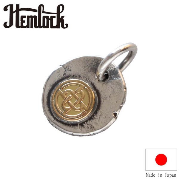 画像1: hemlock  ヘムロック  H circle logo metal K18point  ロゴ メタル トップ ゴールド  (1)
